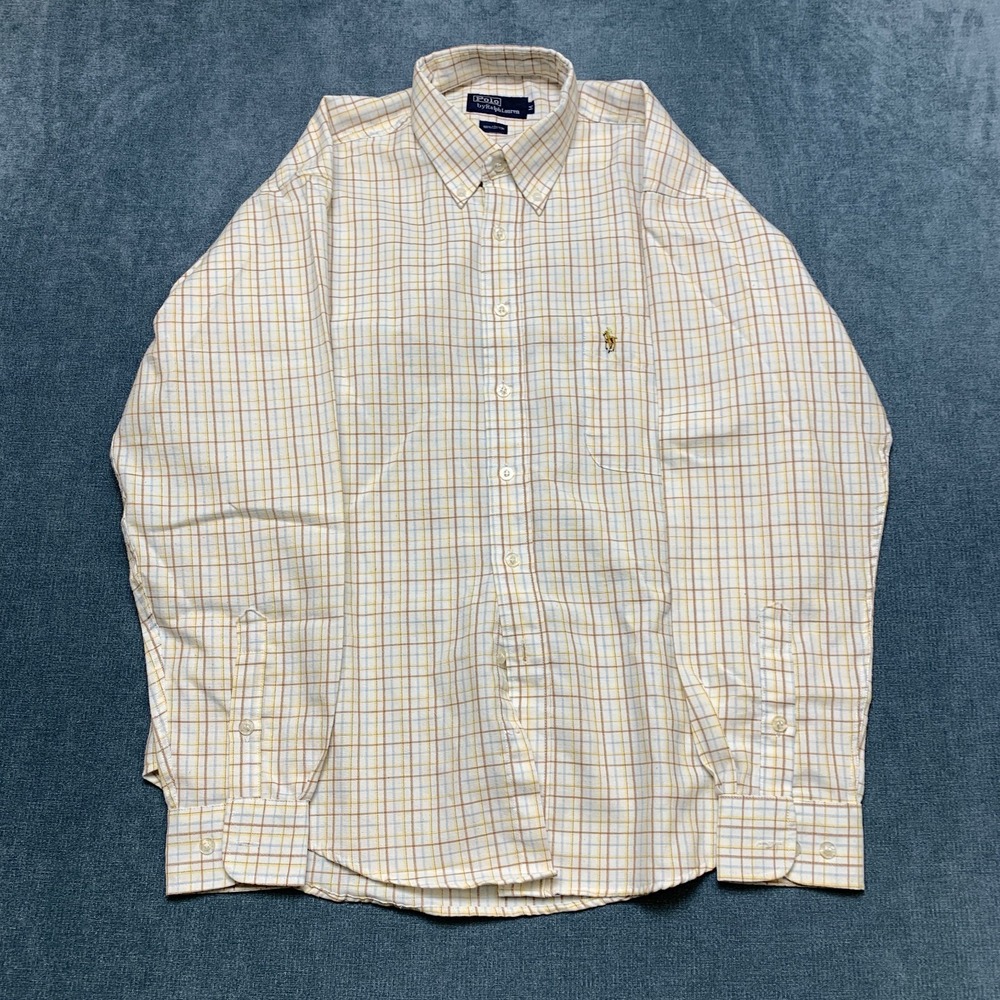 Polo Ralph Lauren Shirt Mens Medium Multicolor Gingham Check Cotton Button Down